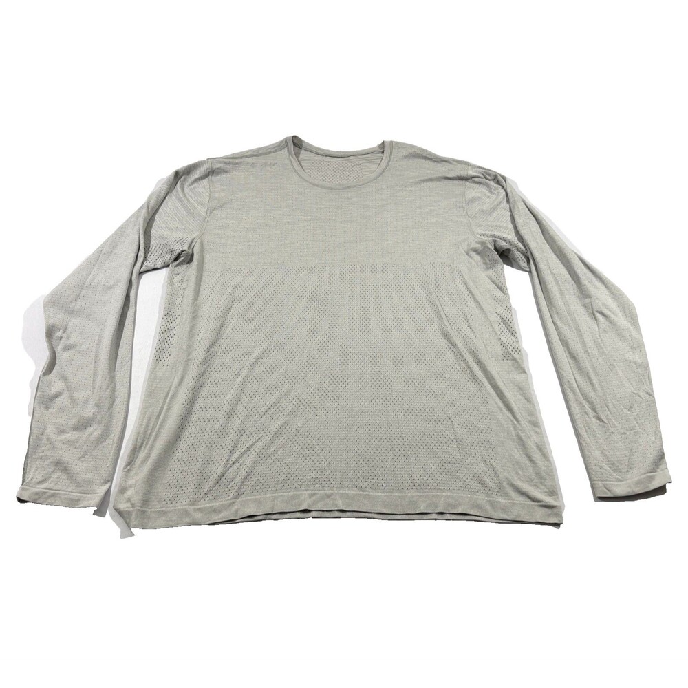 Lululemon Metal Vent Breathe Long Sleeve Performance T-shirt Gray Mens Sz 2XL